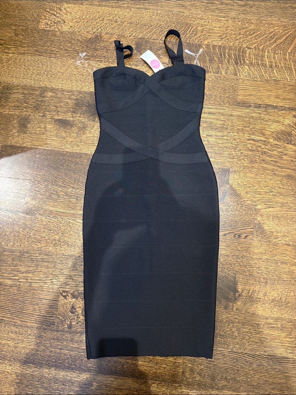 Hers and Mine Black Midi Bandage Dress size S **new with tags